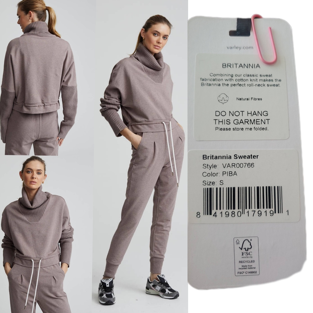 Varley Britannia Cowl Neck Sweater - Natural Forces
